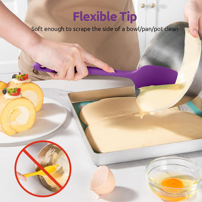 U-Taste Silicone Spatula Set with 600 Degrees Fahrenheit Heat Resistant (Black)