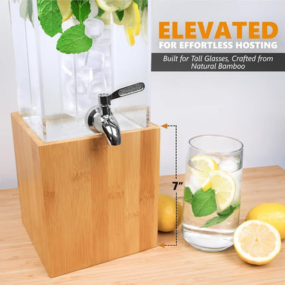 KSESTOR Acrylic Drink Dispenser - 1.25 Gal with Stand and Ice Core