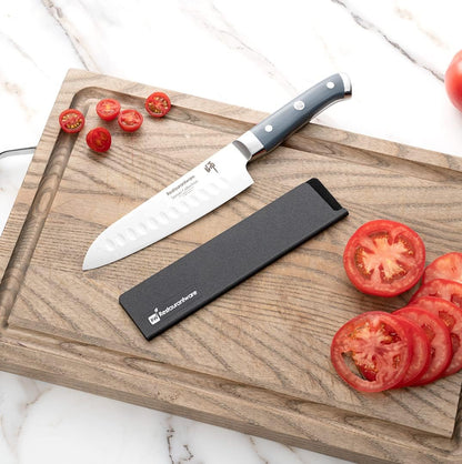 Restaurantware-Sensei 8.5 x 2 Inch Knife Sleeve, 1 Knife Protector - Fits Santoku and Chef's Knife, Felt Lining, Black Plastic Knife Blade Guard, Durable, Cut-Proof