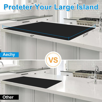 AECHY Extra Large Silicone Mat 78.74”x19.69”x0.08”, Multipurpose Silicone Mat Thick Heat Resistant Mat Shipped Rolled Up Kitchen Counter Mat Nonslip Silicone Mats for Kitchen Counter Translucent