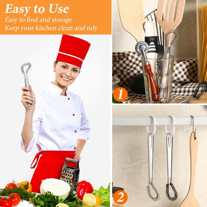 Boao 4 Pcs Mini Whisk Small Egg Beater Stainless Steel