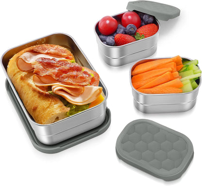 Tanjiae Small (1 CUP) Stainless Steel Snack Containers for Kids | Easy Open Leak Proof Food Containers with Silicone Lids - Perfect Metal Toddler Lunch Box for Daycare and School (8oz)
