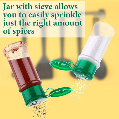 Rtteri 50 Pcs Plastic Spice Jars, 3.3 oz Seasoning Shakers with Shaker Lids