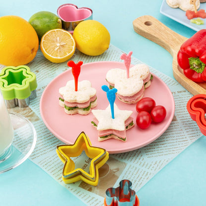 Fruit Cutters Shapes for Kids 22 Pcs, Mini Cookie Cutters Set, Vegetable Cutter with Food Picks