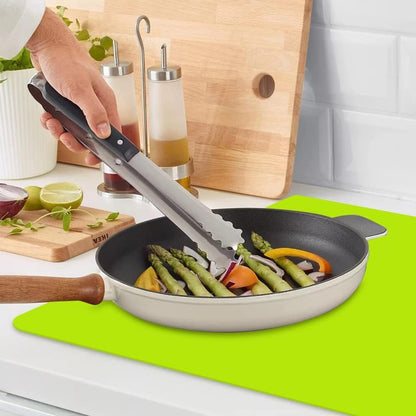 Extra Large Dark Green Countertop Mat - Silicone Table Kitchen Desk Mat - Non-Slip & Heat Resistant - Dinner Placemat Pastry Dough Rolling Mat - Colors A