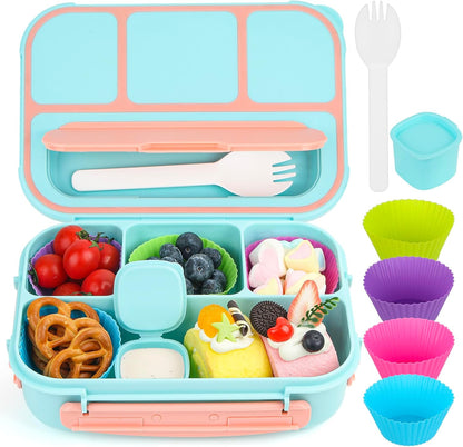 MaMix Bento Box Adult Lunch Box, Lunch Box Kids, Lunch Containers for Adults/Kids/Students,1300ML-4 Compartment Bento Box (purple)