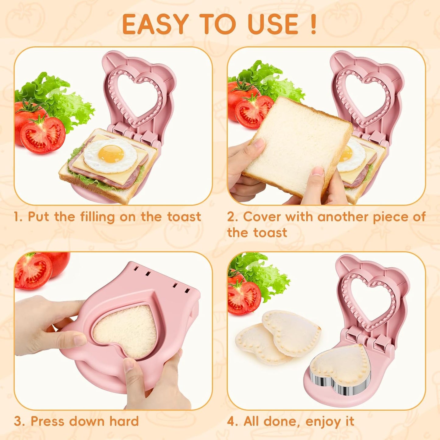 32PCS Sandwich Cutter and Sealer Set Sandwich Cutter for Kids, Vegetable Fruit Cutter Shapes with Food Picks for Kids School Lunch Bento Box Accessories Cookie Cutters