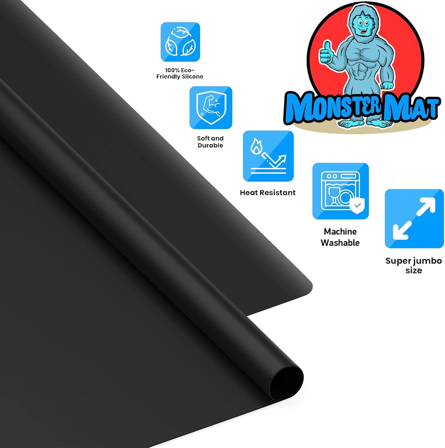 Super Jumbo Silicone Mat 36” x 48” - 3 by 4 Feet. by MonsterMat (Super Jumbo 48 x 36, Translucent)