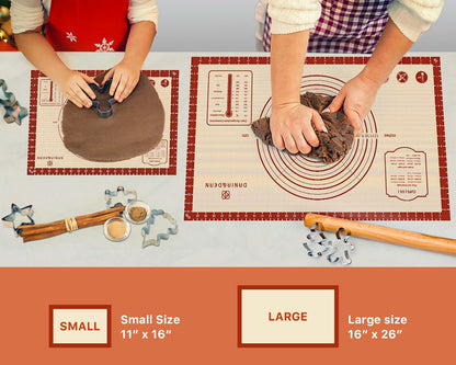 Silicone Baking Mat,28" x 20" Extra Thick Large Non Stick Sheet Mat with Measurement Non-slip Dough Rolling Mat,Reusable Food Grade Silicone Counter Mat for Making Cookies,Macarons,Bread and Pastry