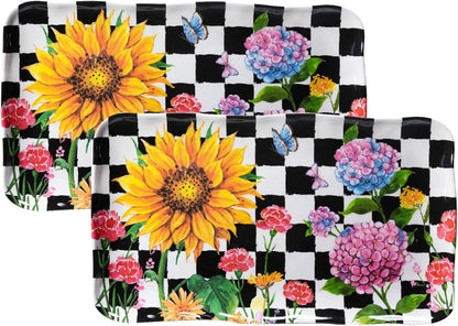 LEHAHA Grilling Prep and Serve Trays, BBQ Serving Platter, Melamine Serving Trays for Food, Set of 2, Great Gift for Father's Day, BBQ Lovers, Prefect for Chrismas Festival and Everyday use.