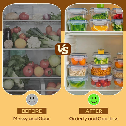 50 PCS Thicker Food Storage Containers with Lids, Clear Stackable Airtight Leakproof Reusable Plastic Meal Prep Container Set for Kitchen Storage/ Lunch, Fridge/ Microwave Safe with Labels&Pen