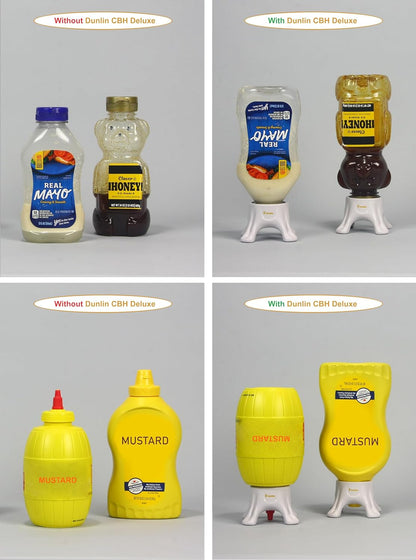 Dunlin - Condiment Bottle Holder (CBH) Deluxe - 1 Small (CBH 500) and 1 Large (CBH 1000), Matte Black - Upside Down Bottle Emptying Holders