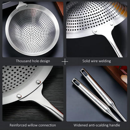 GREATLINK Large Professional Skimmer Slotted Spoon,304 Stainless Steel Slotted Spoon With Extra Large Bowl & Comfortable Handle,Durable Food Grade Strainer Spoon, Draining Frying For Kitchen Cooking