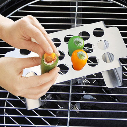 2pack Jalapeno Grill Rack with Handle and Chili Pepper Corer Tool