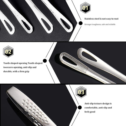 Chef Tweezers - Multipurpose Culinary Plating Tweezers, Stainless Kitchen Precision Tongs | Anti Rust Food Handling Tool, Cooking Garnish Placement Accessory, Barbecue Serving Control Tongs