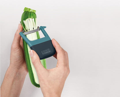 Joseph Joseph Duo Easy-Grip Julienne Peeler, Vegetable Kitchen Peeler and Potato-Eye Remover, Dark Opal