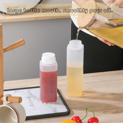 6 pack Inverted Squeeze Bottles for Hot Sauces Liquids Salad Dressing Honey Dispenser No Drip with Flip Top Silicone Valve