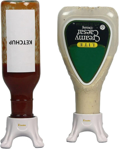 Dunlin - Condiment Bottle Holder (CBH) Deluxe - 1 Small (CBH 500) and 1 Large (CBH 1000), Matte Black - Upside Down Bottle Emptying Holders