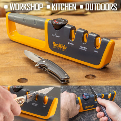 Smiths Adjustable Manual Knife Sharpener Gray/Yellow S-50264