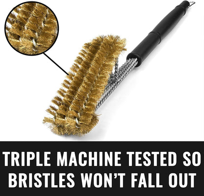 Grillaholics Grill Brush for Outdoor Grill - Safe Bristle Free BBQ Brush with Built-in Scraper – The Perfect Grilling Accessory for Cleaner Grilling