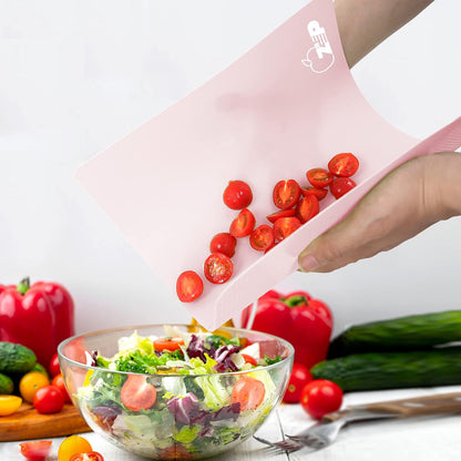 ZVP Plastic Cutting Boards for Kitchen, Flexible Cutting Mats, Colorful Chopping Boards with Food Icon, Non-Slip, Non Porous, BPA Free, Dishwasher Safe Rainbow