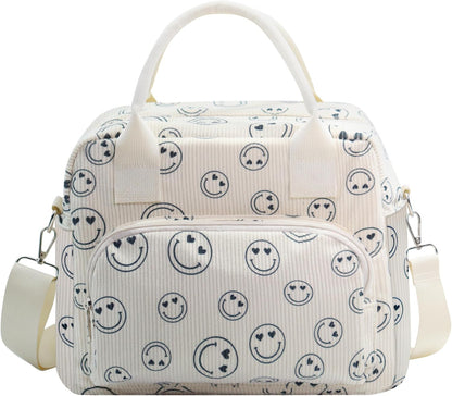 RLGPBON Insulated Lunch Bag Teen Girls, Preppy Lunch Box Large Insulated Lunch Bag Reusable Lunch Tote Bag, Preppy LunchBag for Girls School Travel Picnic