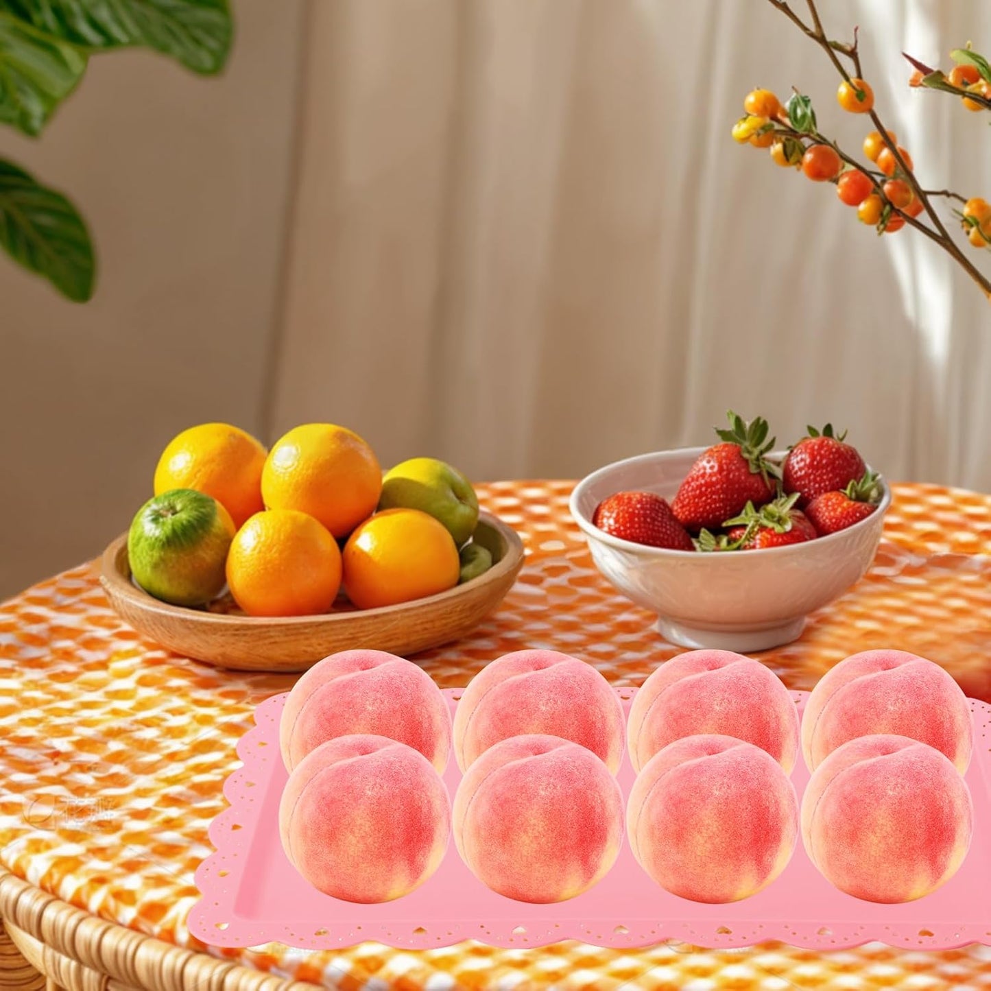 Set of 6 Plastic Serving Trays Food Tray - 14" x 9" Rectangle Serving Platter for Party Cafeteria Kitchen Restaurant , Small Flat Trays for Dessert Fruit Cookie Snack (6, White)