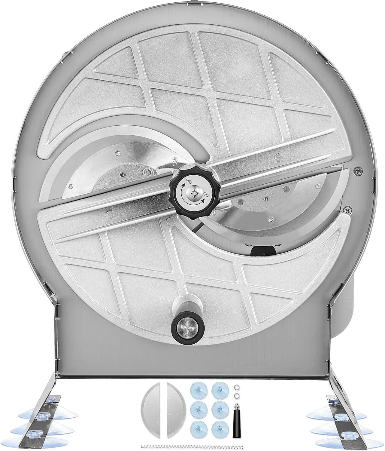 VEVOR Manual Vegetable Fruit Slicer, 0-0.5"/0-12mm Thickness Adjustable Commercial Slicer Machine, Stainless Steel Food Cutter Slicing Machine with 2 Spare Blades, for Potato, Cucumber, Lemon, Tomato