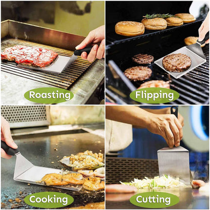 HULISEN Cheese Melting Dome & Smashed Burger Press, 6.2" Grill Press with 9" Basting Cover, Stainless Steel Burger Smasher, Griddle Accessories Kit for Flat Top Grill Cooking Indoor/Outdoor