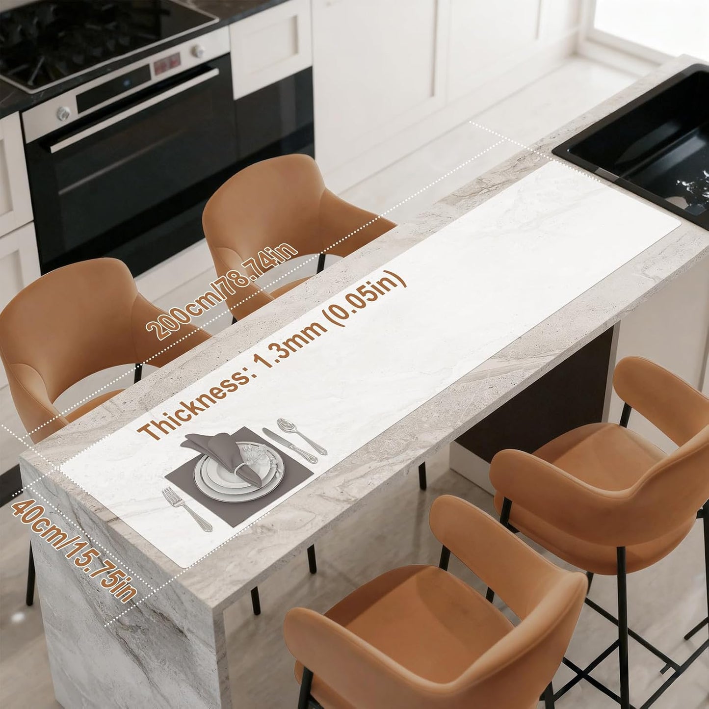 Gartful 78.7 x 15.7 inch Extra Large Silicone Mat for Kitchen, Non Slip Countertop Protector Heat-Resistant Multipurpose Pad for Dinner Table, Coffee Bar, Black