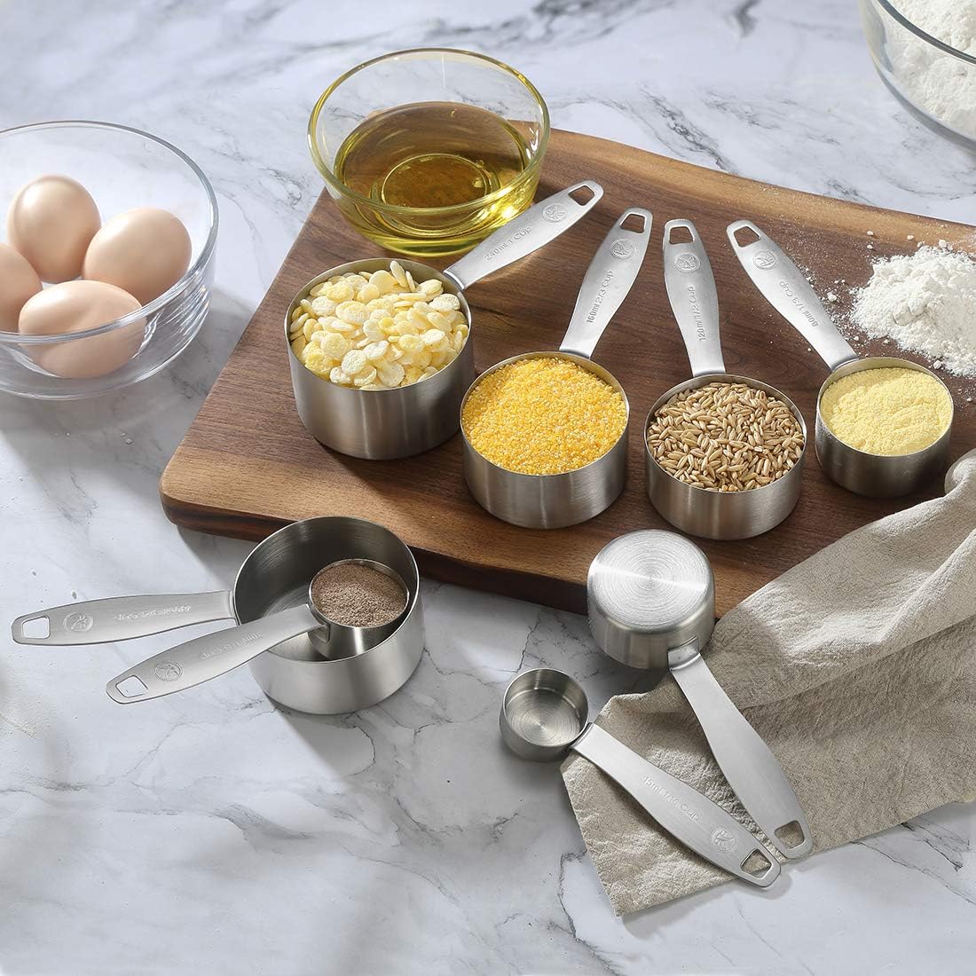 18/8 Stainless Steel Measuring Spoons Set of 16 Pieces, Includes 10 Narrow, 1 Leveler and 5 Mini Spoons