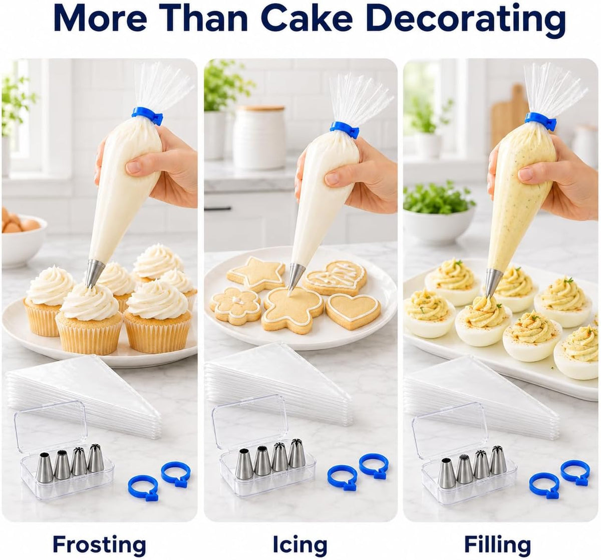 icing bags and tips set pastry bags and tips cake piping kit icing piping kit piping bags and tips set cupcake decorating kit frosting piping kit cake decorating kit 12inch 100count set