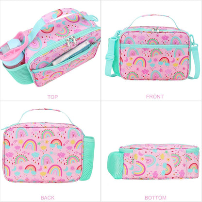 RHCPFOVR Kids Initial Lunch Bag - Insulated Lunch Box for Boys Girls,Washable Lunch Bag and Reusable Toddler Leak-proof Lunchbox for School and Daycare - Colors A