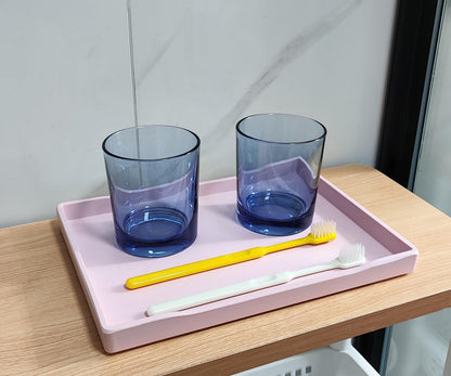 White Serving Tray (13.5 x 9.6 inch) for Serving Accessory, Elegant & Stackable Plastic Tray for Spa, Coffee, Drinks, Tea, Bar, Party, Seasoning, Perfume and Display Use.