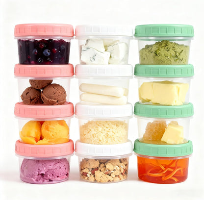 6 Pack 10oz Food Storage Containers, Plastic Containers with Twist Top Lid, Reusable Dishwasher Freezer Safe Airtight, Takeout Container - Ideal for Soup and More