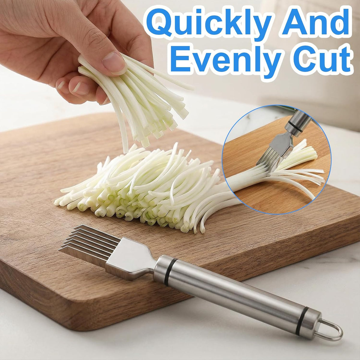2 Pcs Onion ShredKnife Green Onion Slicer Kitchen Cutter Knife