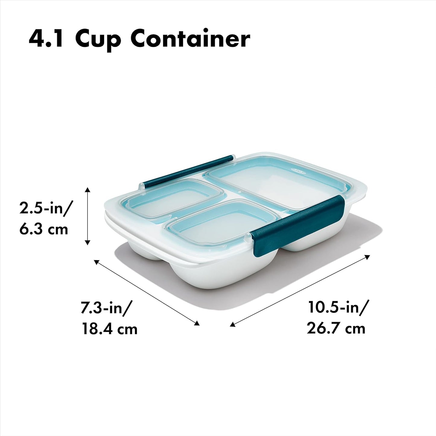 OXO Good Grips Prep & Go Snack & Dip Container, Snack Fuss-Free on the Move, Leakproof Reusable Small Meal Food Storage and Lid, Food Containers with Lids, Snack Organizer, 1.6 Cups/0.4 L