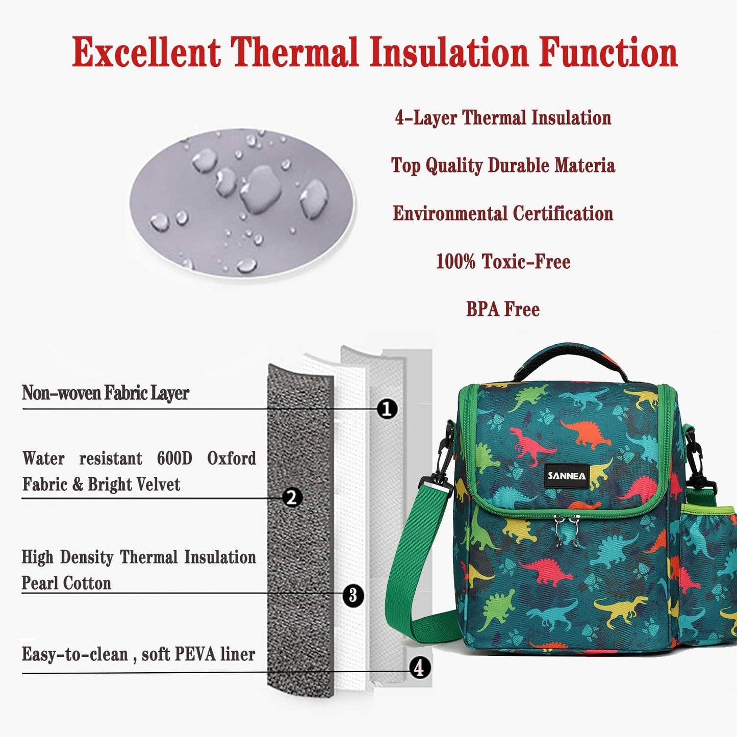 Lunch Bag for Kids Coole Lunch Box Tote for Women Girls Boys Children Student Insulated Bento Bag for School Work Picnic Outdoor Activities