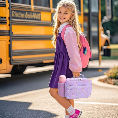 RHCPFOVR Kids Lunch Bag - Insulated Lunch Box for Boys Girls,Washable Lunch Bag and Reusable Toddler Leak-proof Lunchbox for School and Daycare - Colors B