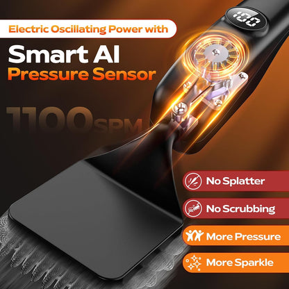 Reciprocating Electric Grill Brush, Fire-Resistant BBQ Grill Brush, Bristle-Free Grill Brush for Outdoor Grill, Grill Cleaner with 3 Heads, Cordless Grill Cleaning Brush with 3600 mAn, Silver