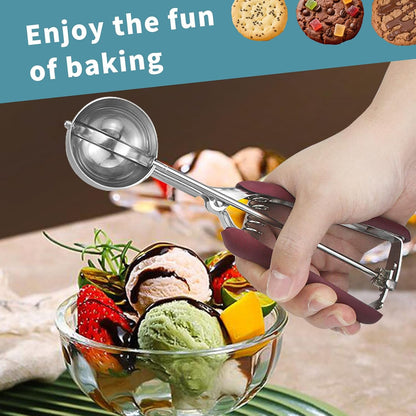 Large Cookie Scoop 3 Tablespoon, Size #20 Dough Scoops for Baking, Trigger Ice Cream Scooper, Stainless Steel Portion Scoop for Jumbo Cookies, Pancakes, Cupcakes, Meatballs