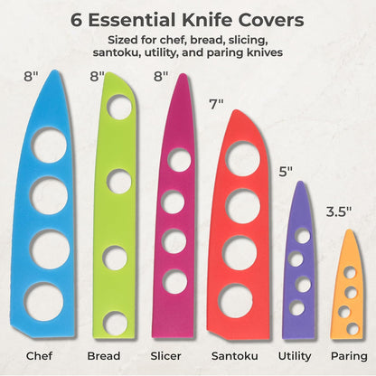 CHEF'S VISION Landscape BladeKeepers, 6 Color-Matched Knife Blade Covers