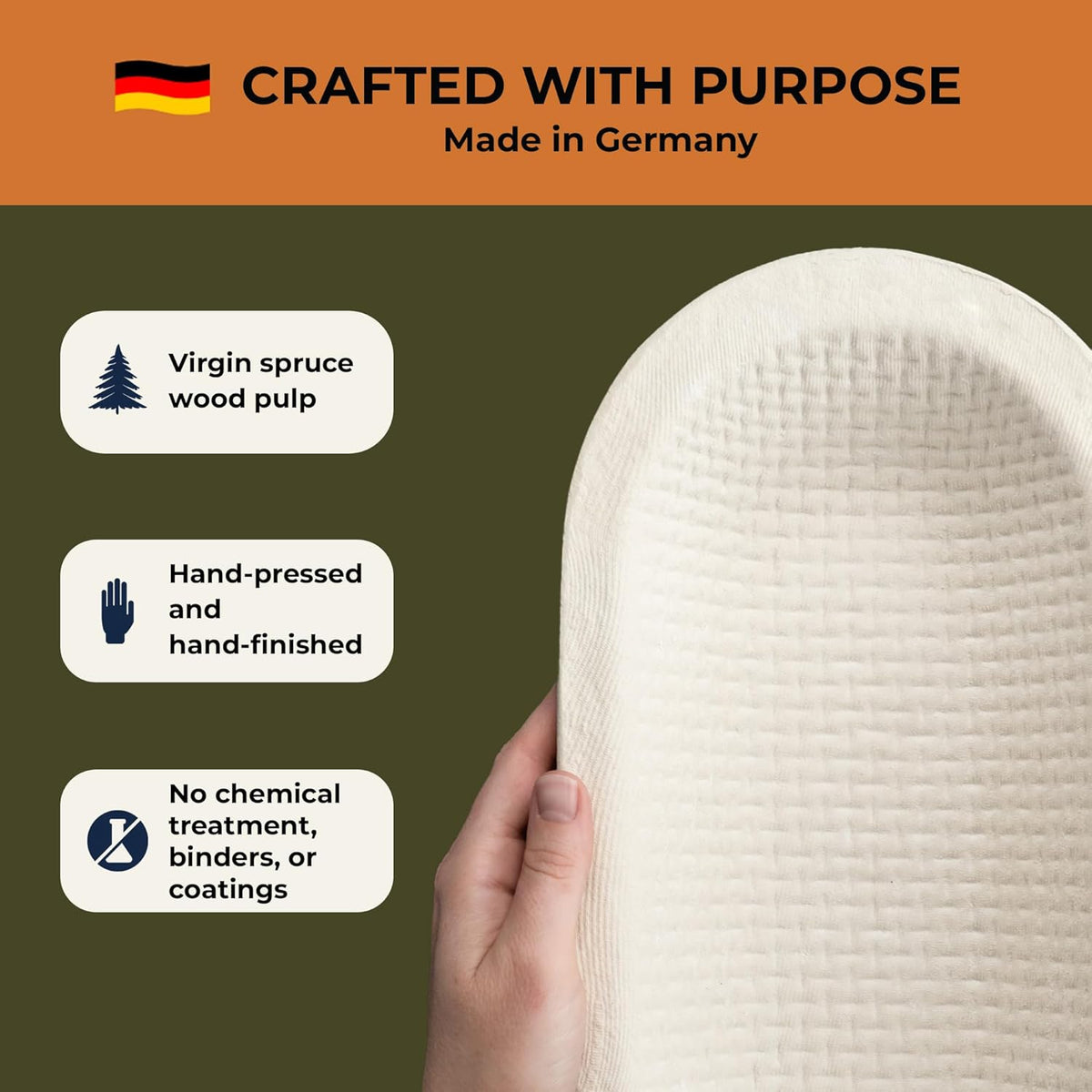 Bulka Sourdough Banneton Bread Proofing Basket 11.4" Oval Groove 750g