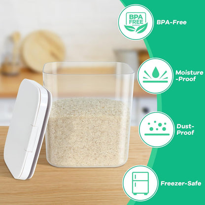 TBMAXS Versatile Storage Container Bin with Pop-up Lid & Scoop, Rice Flour Container Dog Cat Food Storage Container, Laundry Room Organization Household Essentials Kitchen Pantry Organizers