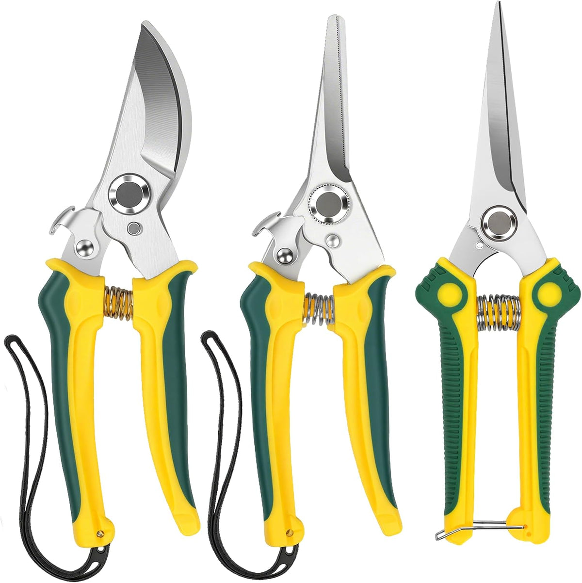 EWPJDK 3 Pack Garden Pruning Shears Scissors Clippers Stainless Steel