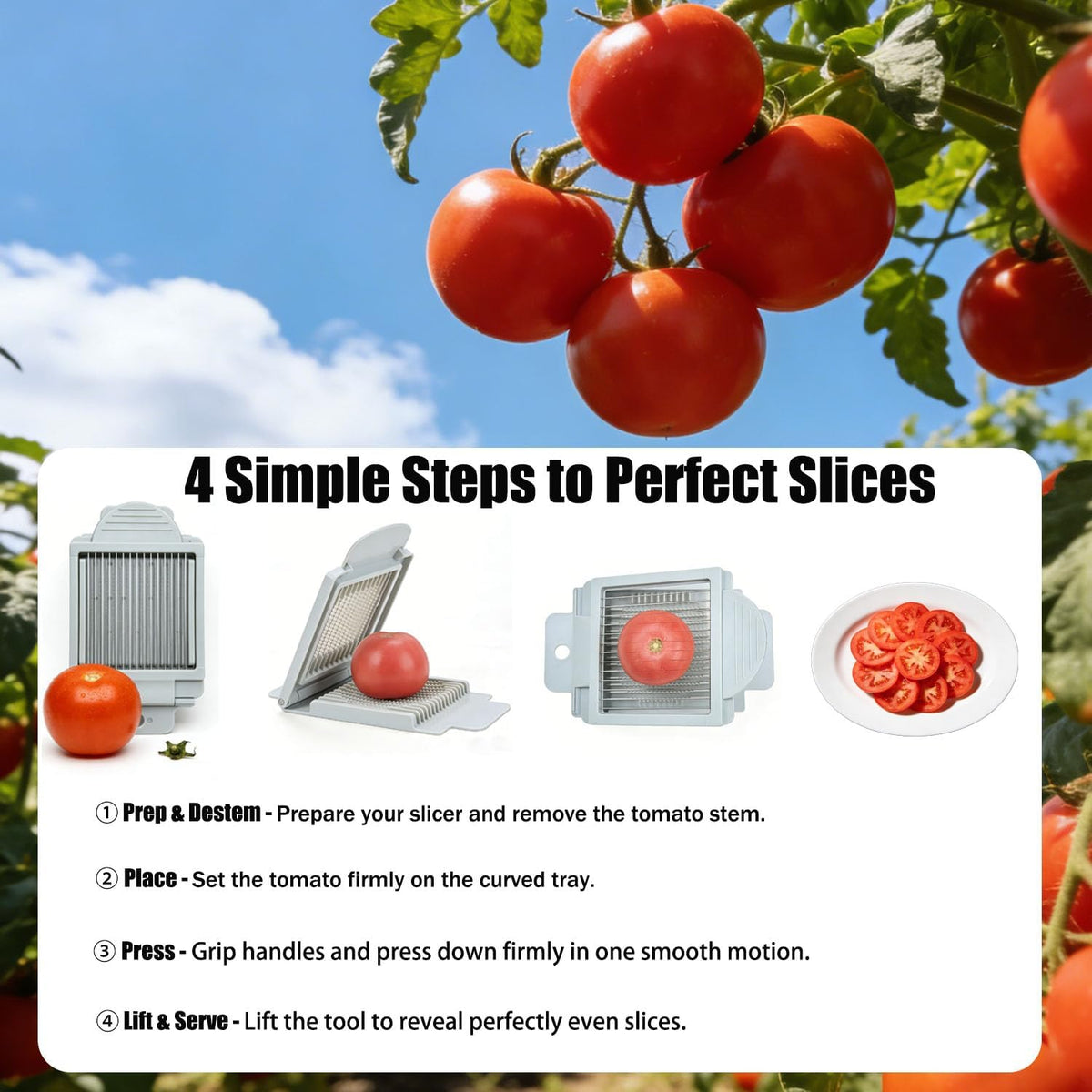 Stainless steel Tomato Slicer Tool Vegetable Slicer for Kitchen 15 Blades