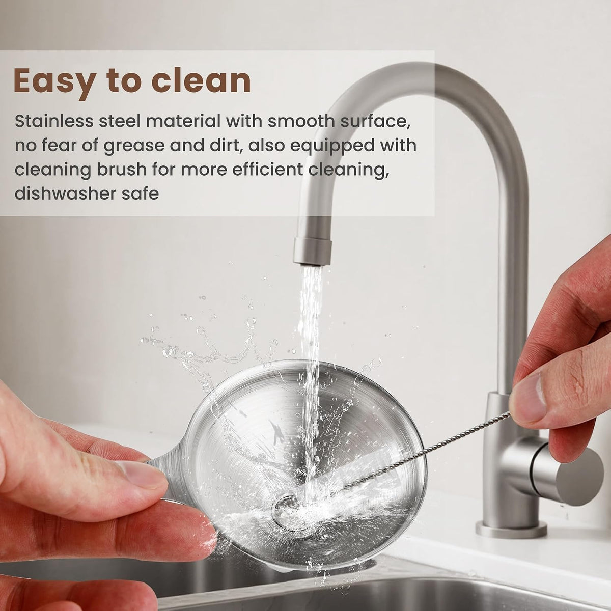 Supercenter Kitchen Funnel, Mini Funnel, Set of 3, Round Ring & Clean Brush