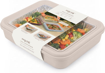 9x13 Pan Carrier with Aluminum Foil Pan – Insulated Food Carrier for Casseroles, Lasagna & Hot/Cold Dishes, Decorative Tabletop Serving Container with Lid for Parties, BBQ, Catering, Travel & Potlucks