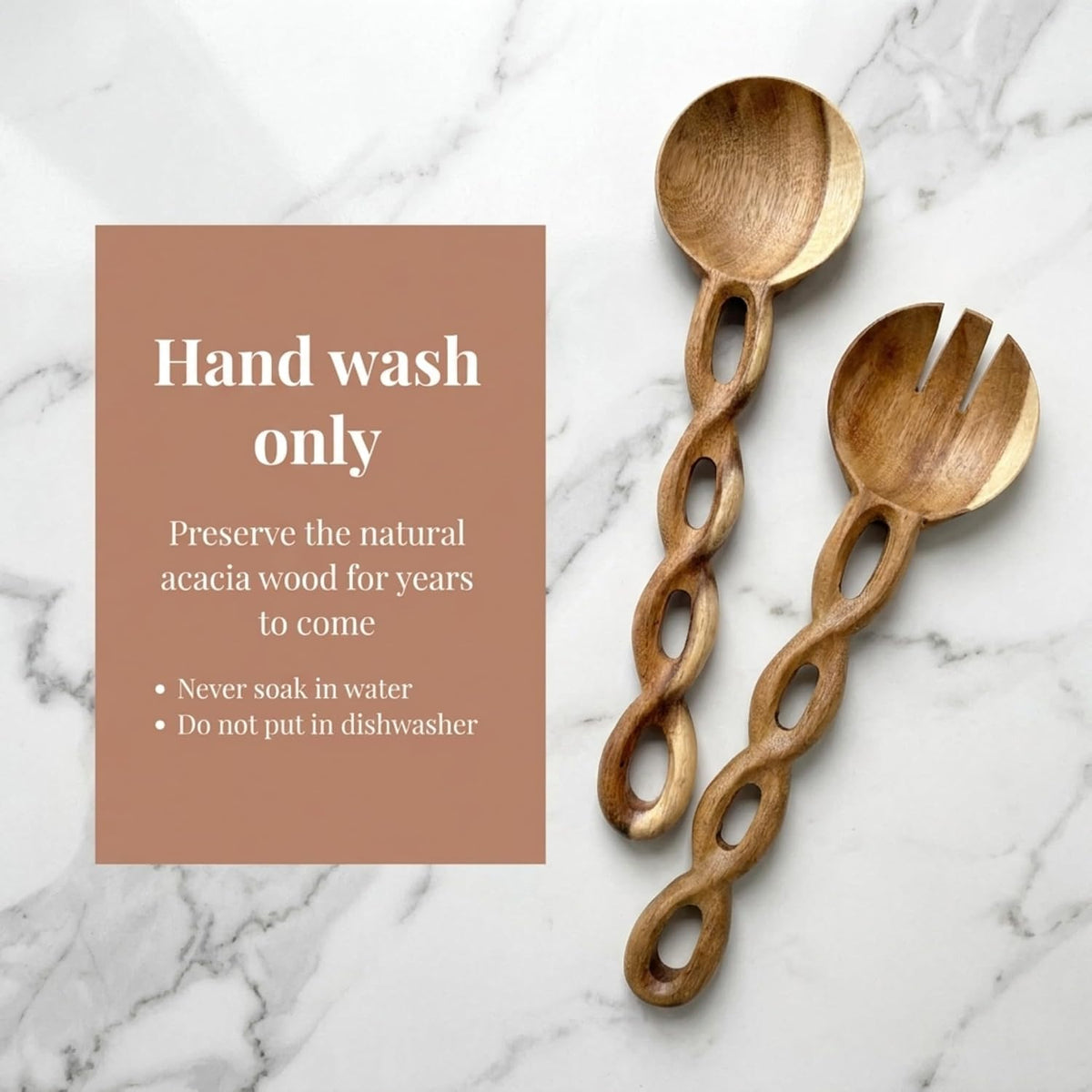 Salt & York 13-Inch Walnut Wood Salad Tongs, Handcrafted Wooden Serving Utensils for Tossing Salad, Pasta, Side Dishes & Entertaining, Farmhouse Kitchen & Cookware, Ideal Wedding and Housewarming Gift