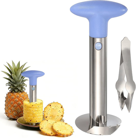 uxcell Pineapple Corer and Slicer Set 9.4x4.1" Stainless Steel Light Purple